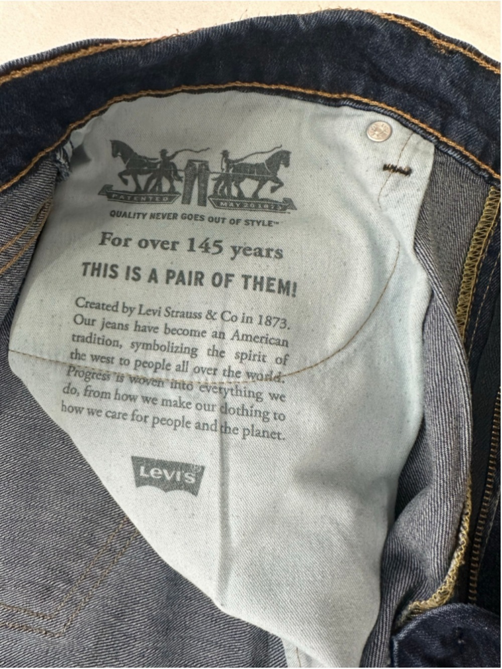 Levi’s 505 Regular Fit Jeans Dark Wash Stretch Denim W38 L30 Classic Straight Le - Picture 15 of 16